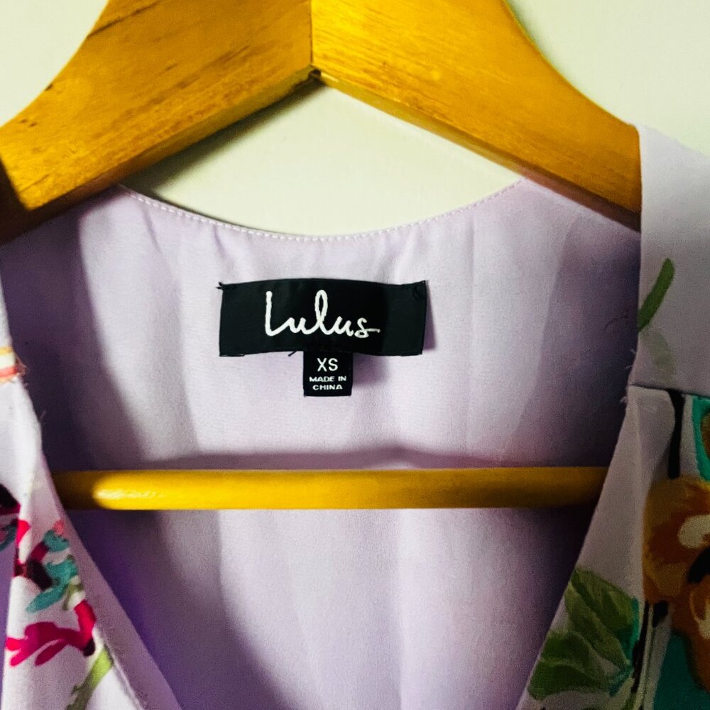 2/$30 Lulus Tawny Lavender Floral Print Wrap Maxi Dress XS - Picture 9 of 10